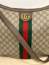 Gucci Bag, GG Supreme Monogram Web Ophidia Half Moon Hobo Crossbody