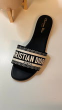 Christian Dior Shoes, Black & White Embroidery Dway Sandals (size 41)