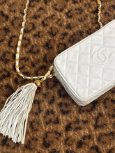 Chanel Bag, 1994 White Lambskin Leather Tassel Camera Crossbody