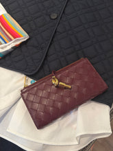 Bottega Veneta Wine Andiamo Leather Long Wallet