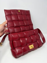 Bottega Veneta Bag, Dark Red Nappa Maxi Intreccio Padded Cassette Crossbody Bag