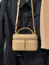 Saint Laurent Bag, Beige Gaby Vanity Mini Quilted Leather Top-Handle Bag