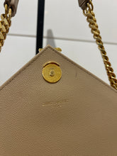 Saint Laurent Bag, Beige Grain De Poudre Matelasse Chevron Large Monogram Satchel