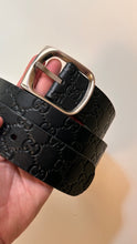 Gucci Black GG Guccissima Leather Belt (size 85)
