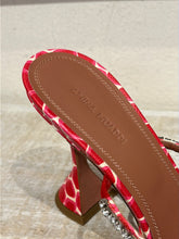 Amina Muaddi Shoes, Pink Gilda 95 Giraffe Print Leather Mules (size 41)