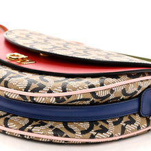 Ferragamo Bag, Multicolor Canvas Calfskin Gancini Saddle Crossbody