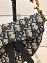 Christian Dior Bag, Navy Oblique Canvas Mini Saddle Bag