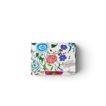 Gucci White Leather Flora-Motif Card Case