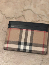 Burberry Black Leather & Check Card Wallet