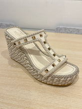Valentino Shoes, Metallic Rockstud Torchon Wedges (size 39)
