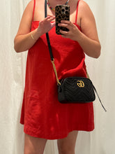 Gucci Bag, Black Calfskin Matelasse Small GG Marmont Chain Shoulder Bag