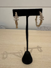Chanel Crystal Camellia CC Hoop Earrings