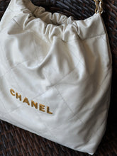 Chanel Bag, 2022 White Shiny Calfskin Small 22 Hobo Bag