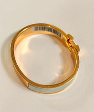 Hermès Light Blue & Gold H Clic Clac Bracelet