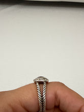 David Yurman Sterling Silver Diamond Garnet Petite Albion Ring