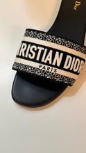Christian Dior Shoes, Black & White Embroidery Dway Sandals (size 41)
