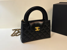 Chanel Bag, Black Shiny Aged Calfskin Quilted Nano Kelly Shopper Bag