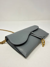Christian Dior Bag, Blue Calfskin Saddle Chain Pouch