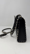 Valentino Bag, Black Pebbled Leather Rockstud Medium Shoulder Bag