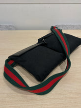 Gucci Bag, Black GG Monogram Web Double Pocket Belt Bag