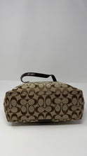 Coach Bag, Signature Canvas & Brown Patent Leather Small Tote