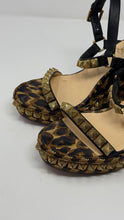 Christian Louboutin Shoes, Nappa Silk Leopard Wedges (size 38)