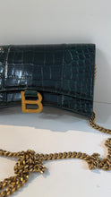 Balenciaga Bag, Hourglass Croc-Effect Leather Wallet on Chain