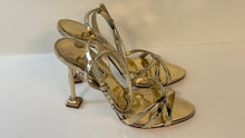 Miu Miu Shoes, Crystal Embellished Metallic Leather Sandals (size 36.5)