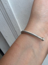David Yurman Classic Cable Station Sterling Silver Bracelet with Diamonds, 4mm