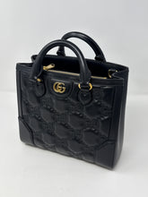 Gucci Bag, Black Leather GG Matelassé Small Top Handle Tote