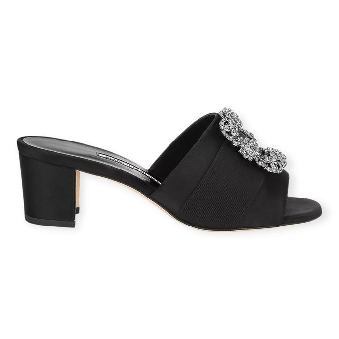 Manolo Blahnik Shoes, Martanew 50MM Embellished Satin Mules (size 38)