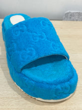 Gucci Shoes, Blue Terry GG Platform Sandals (size 41)