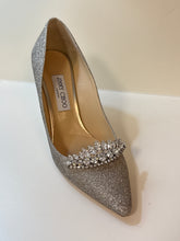 Jimmy Choo Shoes, Silver Glitter Rhinestone Pumps (size 40.5)