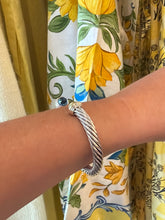 David Yurman Cable Classics Bracelet with Blue Topaz and 14K Gold in Silver, 7mm