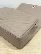 Chanel Bag, Taupe Calfskin Chevron Quilted Medium Statement Flap Bag