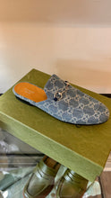 Gucci Shoes, Denim GG Princetown Mules (size 38.5)
