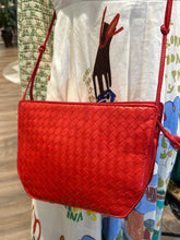 Bottega Veneta Bag, Red Nappa Intrecciato Leather Crossbody