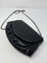 Chanel Bag, 2013 Black Caviar Leather Half Moon Wallet On Chain