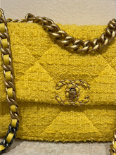 Chanel Bag, 2022 Lemon Yellow Boucle Quilted Medium Chanel 19 Flap Bag