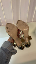 Miu Miu Shoes, Crystal Embellished Metallic Leather Sandals (size 36.5)