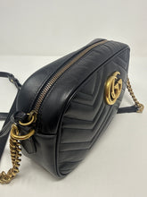Gucci Bag, Black Calfskin Matelasse Small GG Marmont Chain Shoulder Bag