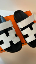 Hermes Shoes, White Calfskin Chypre Techno-Sandal (Size 36.5)