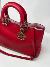 Christian Dior Bag, Red & Pink Calfskin Leather Diorissimo Medium Tote Bag
