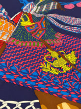 Hermès 90 Multicolor Silk Le Timbalier by Marie-Françoise Héron Scarf