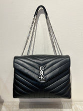 Saint Laurent Bag, Black Calfskin Y Quilted Monogram Medium Loulou Bag