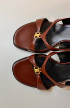 Celine Shoes, Rust Clemence Triomphe Slingback Sandals (size 38)