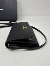 Prada Bag, Black Saffiano Leather Small Wallet on Strap