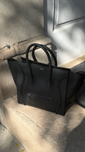Celine Bag, Black Drummed Calfskin Luggage Tote