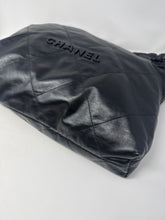 Chanel Bag, 2022 Black on Black Shiny Calfskin Quilted Chanel 22 Hobo Bag