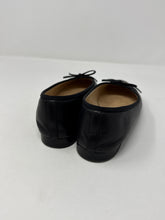 Chanel Shoes, Black Lambskin Patent Cap Toe Ballerina Flats (size 37)